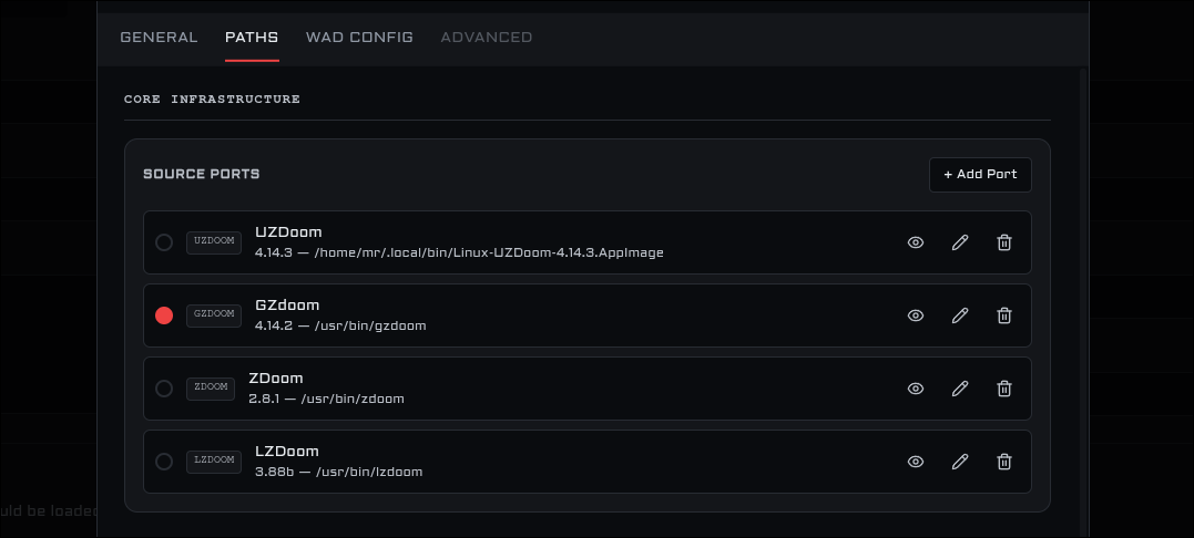 Source Port Settings